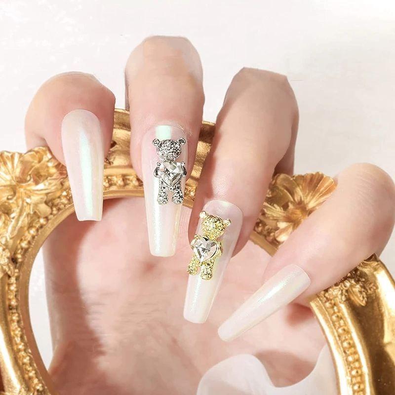 市場 Mr ネイルパーツ 立体 ベアパーツ ゴールド クマ 30個セット メタルパーツ シルバー 3d ネイルストーン