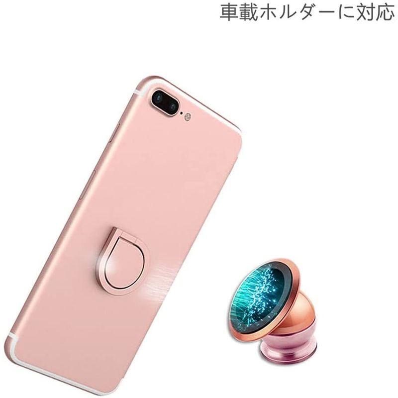 スマホリング 薄型 360回転 Android各種他対応 スタンド機能 スマホiphone タブレット ホールドリング マグネット ローズゴールド 強力吸着 水滴型 片手操作 車載ホルダー対応 金属製 人気商品 ホールドリング