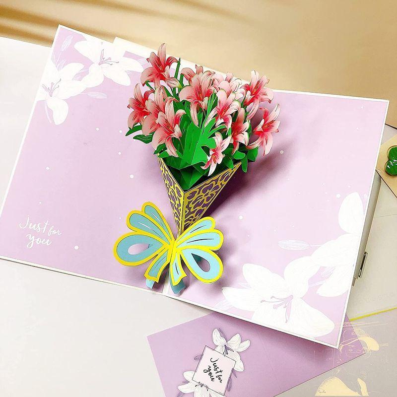 輝い 結婚記念日 手作り3dポップアップカード 父の日 立体バースデーカード お誕生