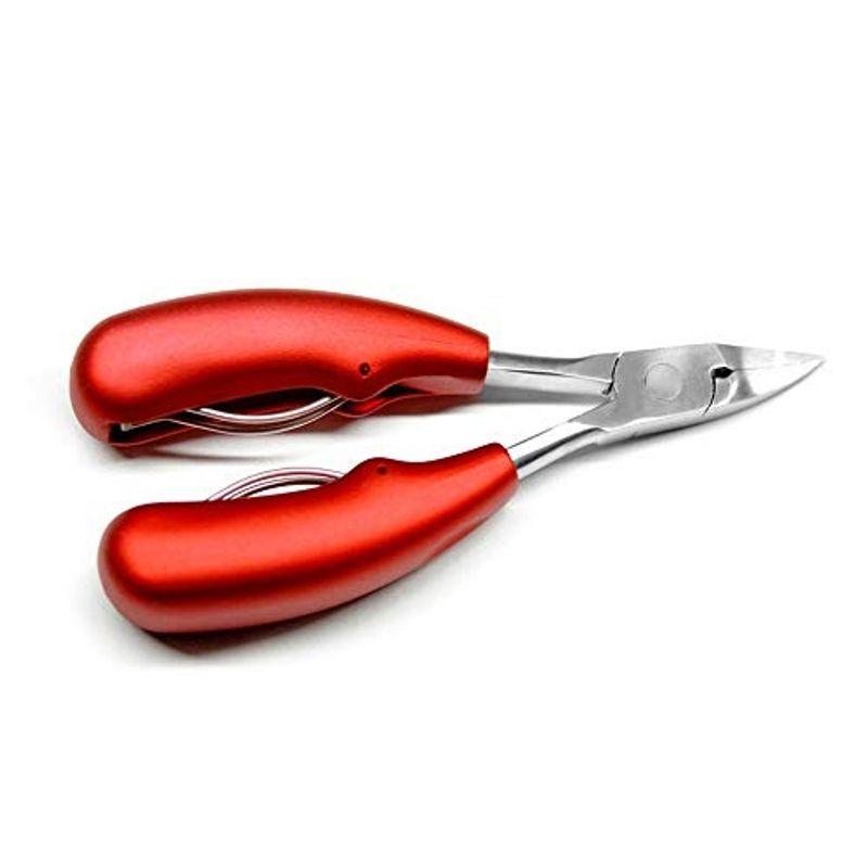 ケーディーラインストアkads 爪切りニッパー 巻き爪 硬い爪に対応 ステンレス製 滑り止め加工 厚手のハンドル アカ 訳あり