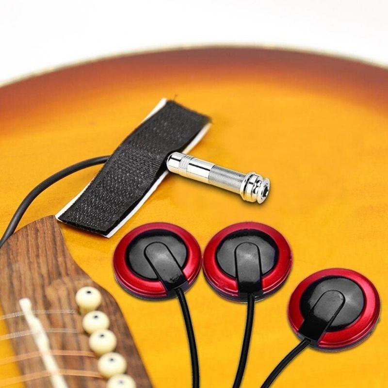 ギターピックアップ 使いやすい バッテリー不要 粘着性 良い音質 エレキギターピックアップ アコギ用 ピエゾピックアップ 楽器アクセサリー