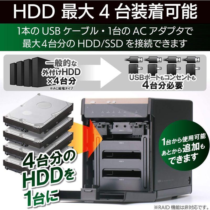 ロジテック HDDケース USB3.1 (Gen2) 4ベイ 3.5/2.5インチ 最大56TB