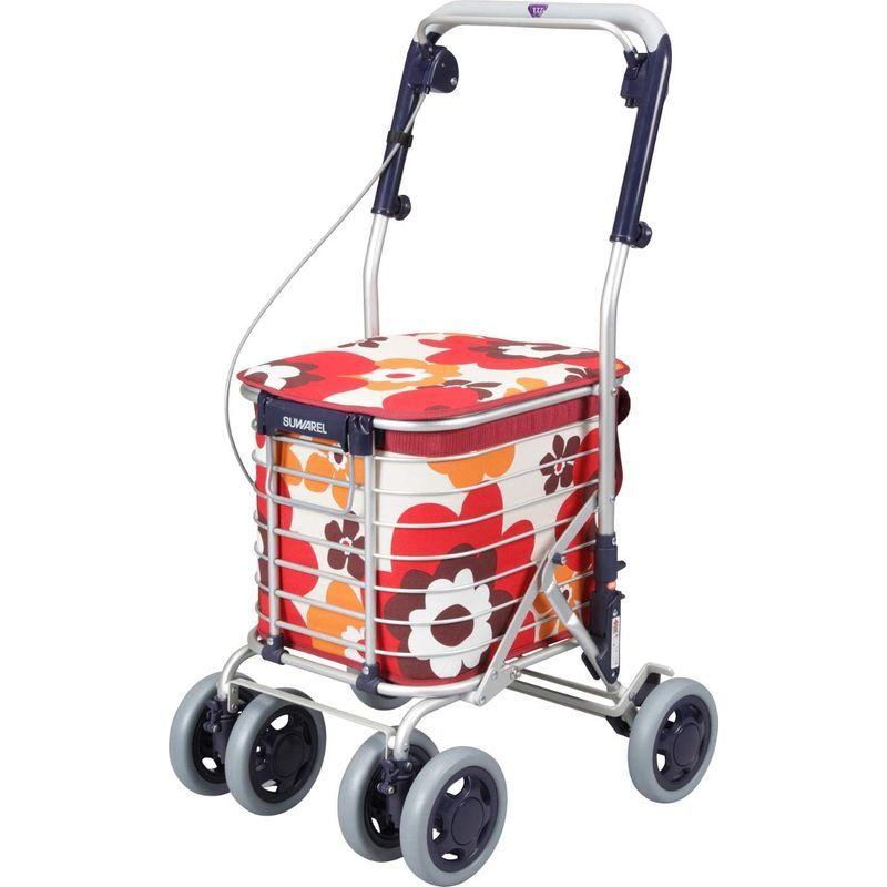 【最安値挑戦中】 ワイヤーカート スワレル バッグ付き AS-0275(花柄・レッド) 【G2467774374】(12971円)