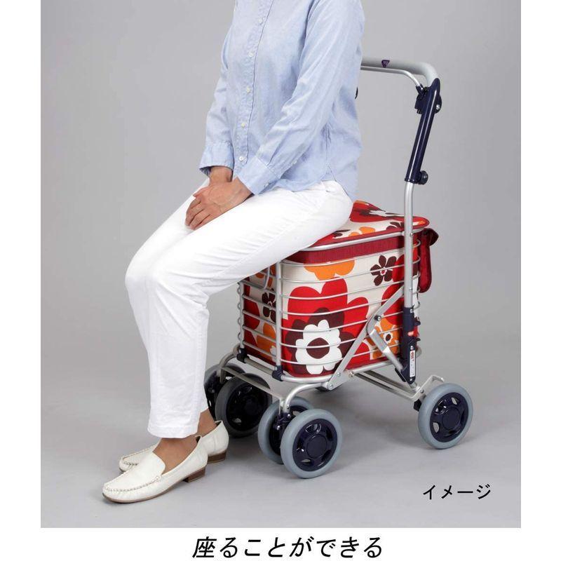 【最安値挑戦中】 ワイヤーカート スワレル バッグ付き AS-0275(花柄・レッド) 【G2467774374】(12971円)