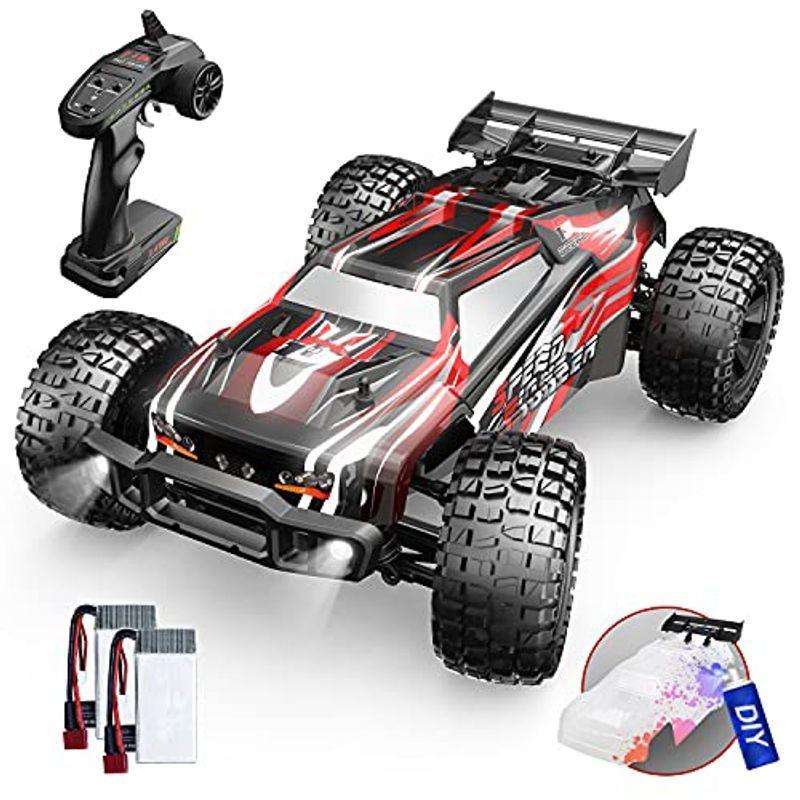 DEERC ラジコンカー 子供 オフロード 4wd 1/10 大型 40km/h 四輪駆動 操作時間40分 DIY可能の車シェル 2.4GH