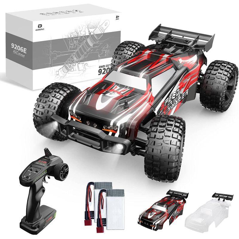 DEERC ラジコンカー 子供 オフロード 4wd 1/10 大型 40km/h 四輪駆動 操作時間40分 DIY可能の車シェル 2.4GH 