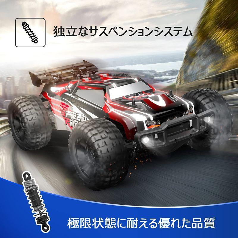 DEERC ラジコンカー 子供 オフロード 4wd 1/10 大型 40km/h 四輪駆動 操作時間40分 DIY可能の車シェル 2.4GH 