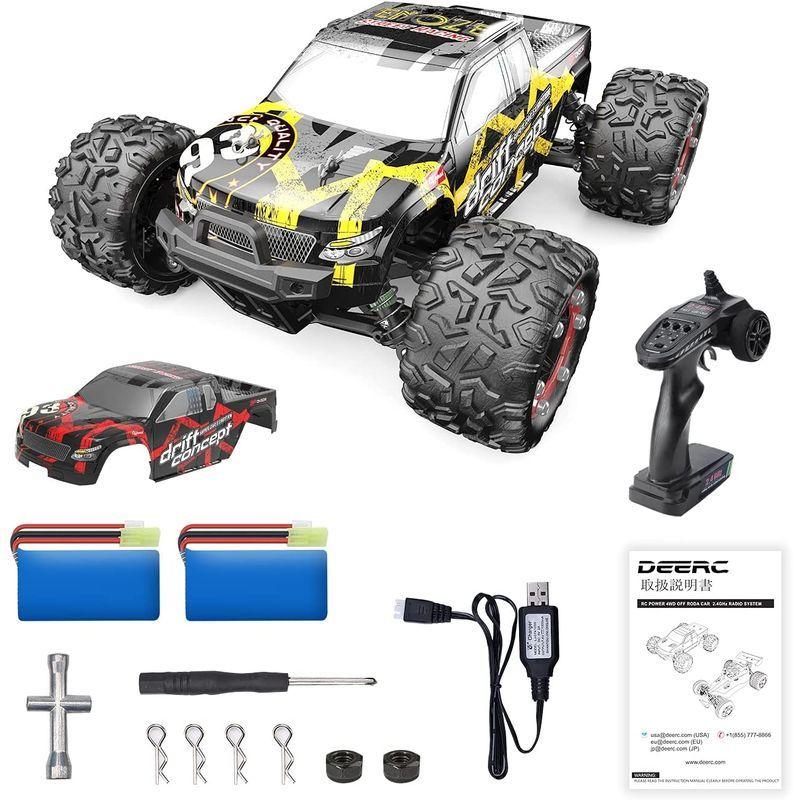 DEERC ラジコンカー オフロード 4WD こども向け 大人向け ブラシレスモーター 60km/h 四輪駆動 高速 1/18RCカー シェ 