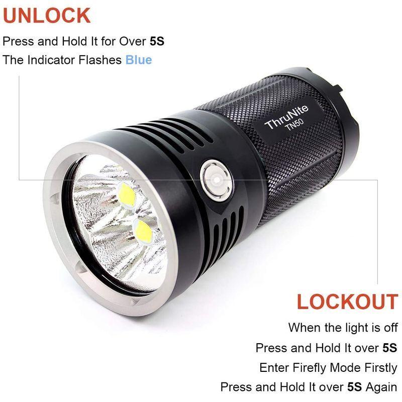 ThruNite TN50 懐中電灯 LEDハンディライト スーパーブライト 充電式フラッシュライト CREE XHP70.2 LED*4 充電中は