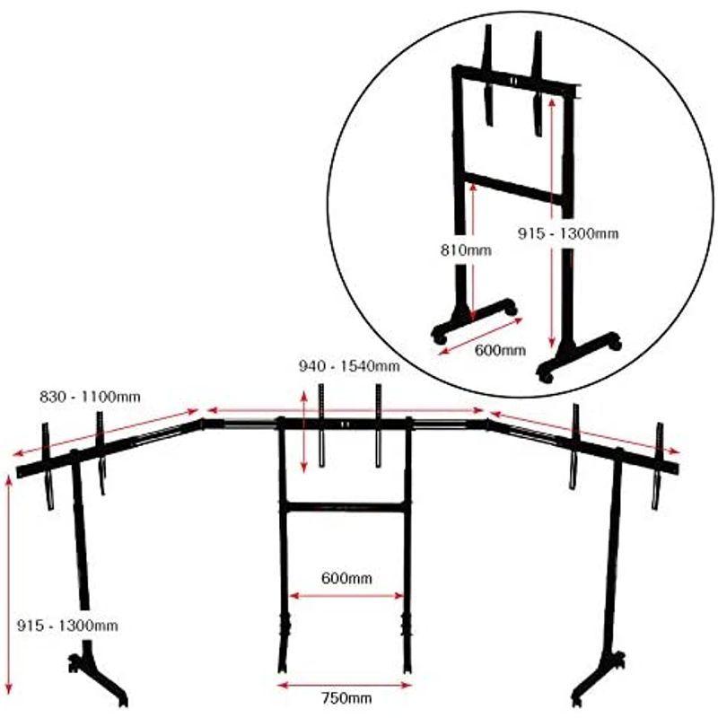 Next Level Racing 独立モニタースタンド Free Standing Triple Monitor 3面独立スタンド VES     商品情報    【梱包目安サイズ】　高さ : 14.10 cm　横幅 : 49.00 cm　奥行 : 