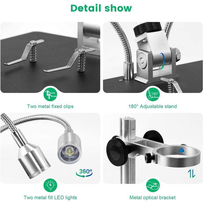 AndonstarAD208コイン顕微鏡8.5インチスクリーン260XLCDラボハンドヘルドUSBデジタル顕微鏡PCB修理はんだ付けコインコ 