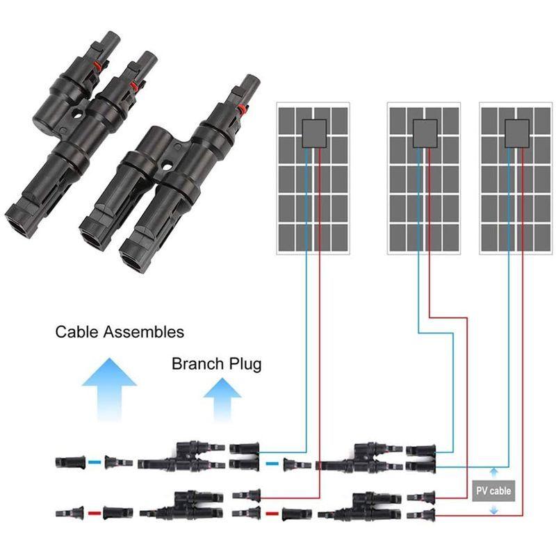 お得 Qitindasen 1ペア Mc4 ソーラーパネルケーブルコネクタ Tブランチソーラーコネクタ Mff Fmm ソーラーパネルケーブル太陽 Discoversvg Com