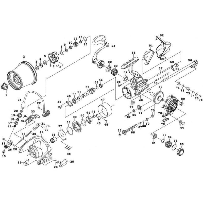 東京公式通販 ダイワ(DAIWA) 純正パーツ 19 トーナメントサーフ45 HG 05PE スプール 部品番号 2 部品コード 128C95 00067