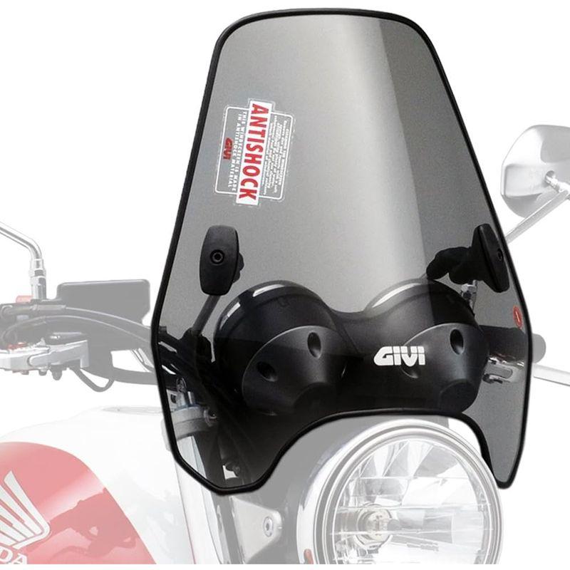 GIVI (ジビ) バイク用 スクリーン 汎用(バーハンドルクランプ) セミスモーク A604 中型ウインドスクリーン 93971｜kdline｜02