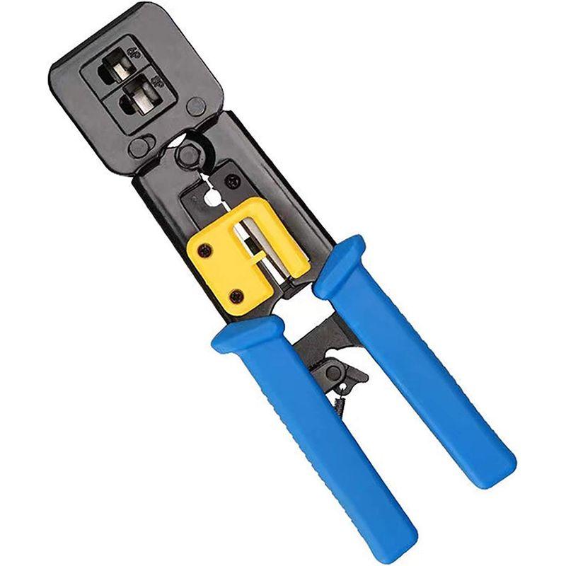 EZ RJ45 モジュラー 圧着工具 貫通タイプ Cat5 Cat5e Cat6 圧着ツール RJ45/RJ11/RJ12 8P/6P ラチ｜kdline｜02