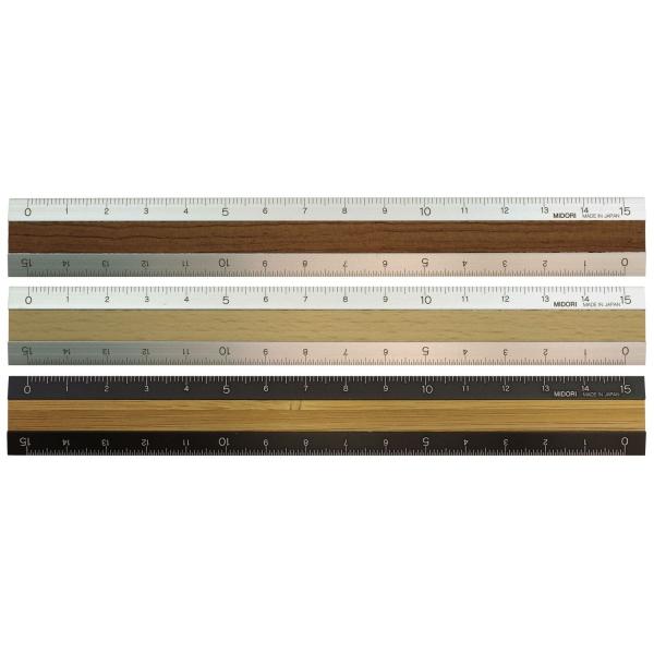アルミ&ウッド定規 15cm 黒 グッドデザイン かっこいい 42270-006