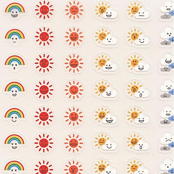 手帳用シール/ステッカー 貼ってはがせる 気持ちシール お天気柄 82304