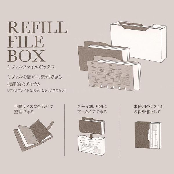 ミニ6サイズ リフィルファイルボックス グレー システム手帳 保管 523