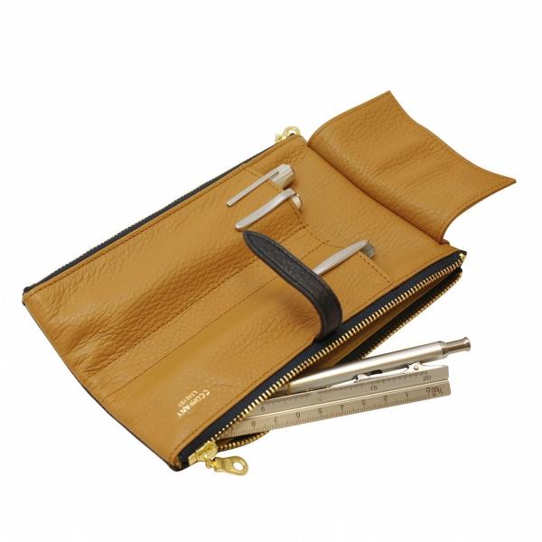 本革製 ルポ2/セカンド ペンケース グレージュ イタリアンレザー 筆箱