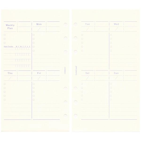 バイブルサイズ 日付無し 見開き１週間 ブロック式 システム手帳リフィル Sdbb003 P 文具 文房具のkdm ヤフー店 通販 Yahoo ショッピング