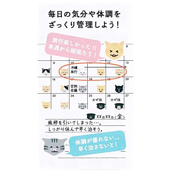 手帳用シール 楽天最安値に挑戦 ステッカー 貼ってはがせる ネコ柄 541 気持ちシール