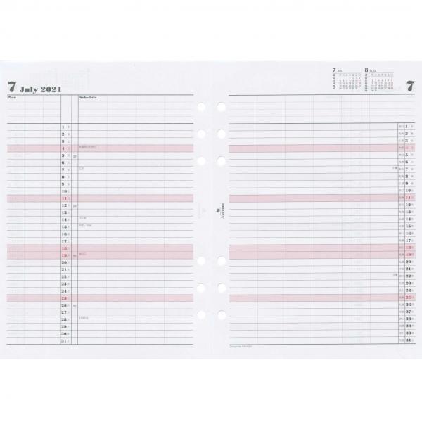 21年 A5サイズ 月間ダイアリー バーティカル式 システム手帳リフィル 0464 021 P 文具 文房具のkdm ヤフー店 通販 Yahoo ショッピング