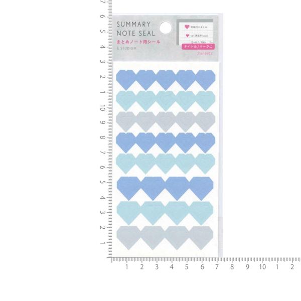 SUMMARY NOTE SEAL タイトル ブルー まとめノート用 シール かわいい