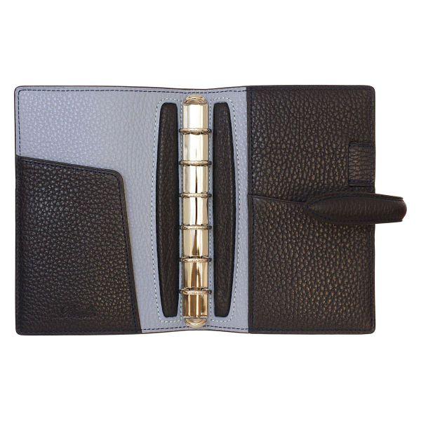 システム手帳 ミニ6 モルビド ベルト リング径15mm ネイビー/スカイ  