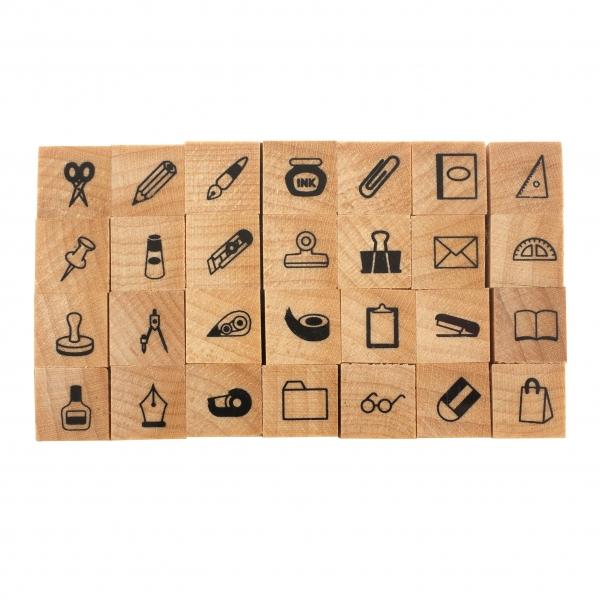 プチ文字スタンプセット 大 文具アイコン 1234-019 : 文具・文房具の