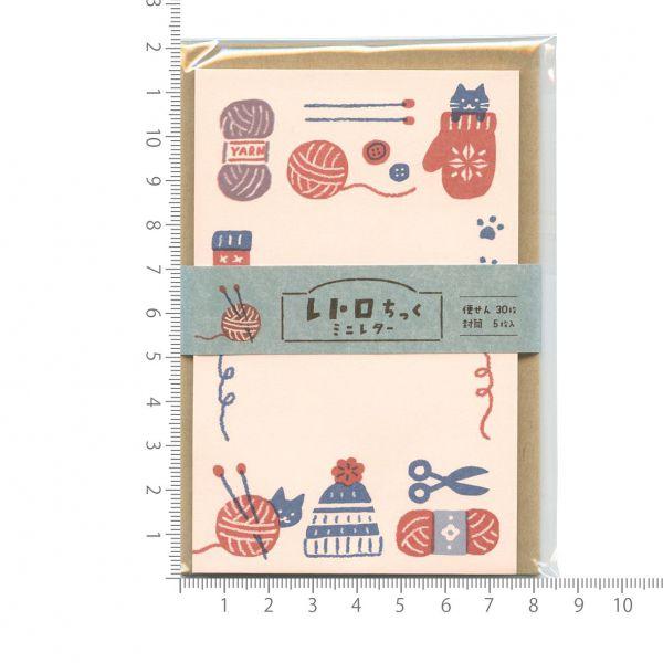 レトロちっく ミニレターセット 切手 かわいい 便箋 封筒 LT506 : 文具