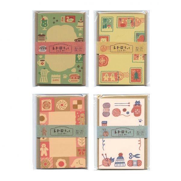 レトロちっく ミニレターセット 切手 かわいい 便箋 封筒 LT506 : 文具