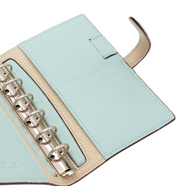 システム手帳 ミニ6 モルビド ベルト15mm アクア/ガーデニア 751-07  