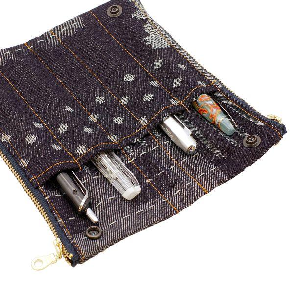 岡山デニム ベンディペンケース ランダムパッチワーク デニム 日本製