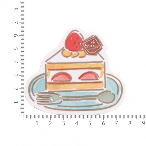 レトロチック ステッカー 喫茶 ショートケーキ かわいい シール