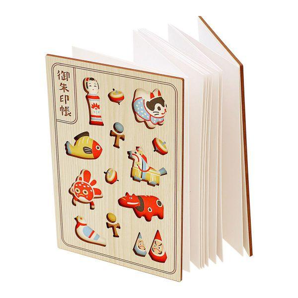 御朱印帳 郷土玩具 レーザー加工 木製表紙 22094HKY : 文具・文房具の