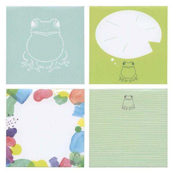 Animal Series メモパッド スクエア カエル メモ メモ帳 動物 かわいい