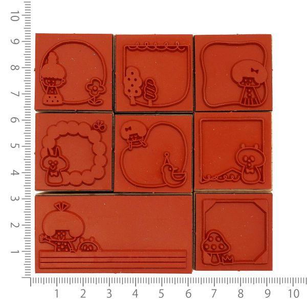 木製スタンプセット/mizutama パターン かわいい ハンコ MZT-STM1-A