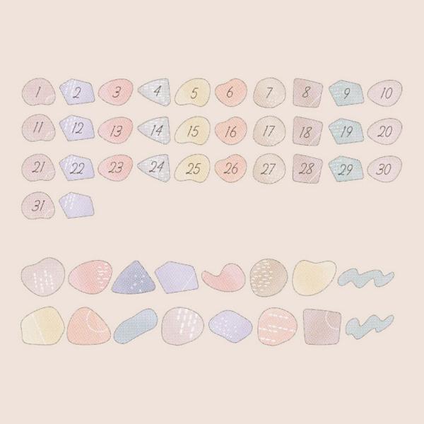 水性ペンで書けるマスキングテープ フレーク/マステ 日付柄/メンフィス