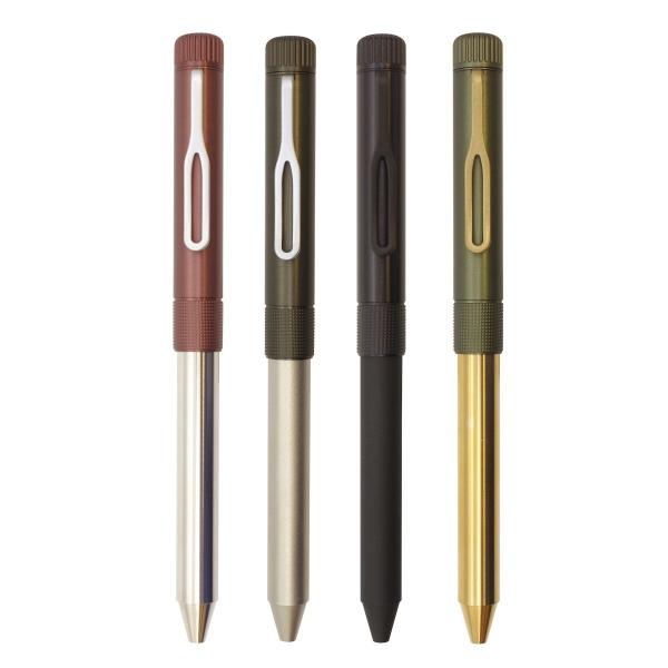 クラフトラボ 004 回転式 多機能ペン(2色+シャープ) ボトルグリーン