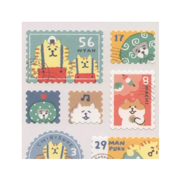 切手っぽい ステッカー ごろごろにゃんすけ かわいい シール 81749