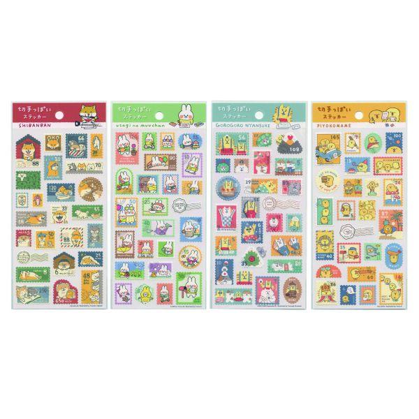 切手っぽい ステッカー しばんばん かわいい シール 81750 : 文具