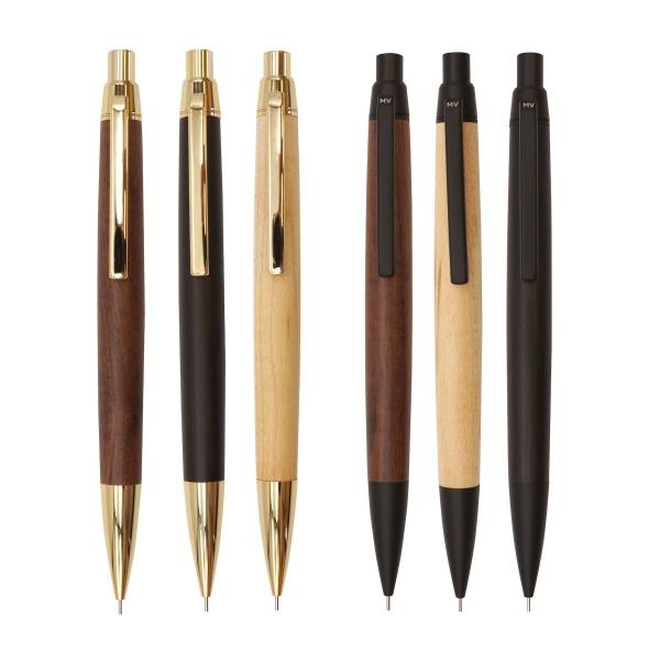 バディ 木軸 シャープペンシル 0.5mm ゴールド/メープル MV-B02 : 文具