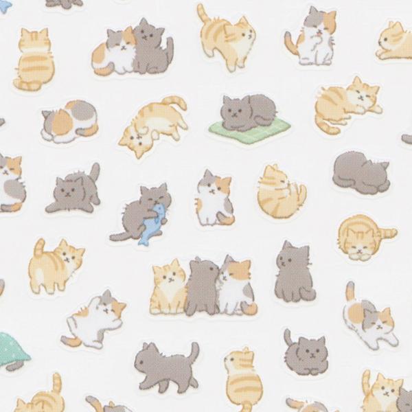 プチフワステッカー ネコ 動物 かわいい 81878 : 文具・文房具のKDM
