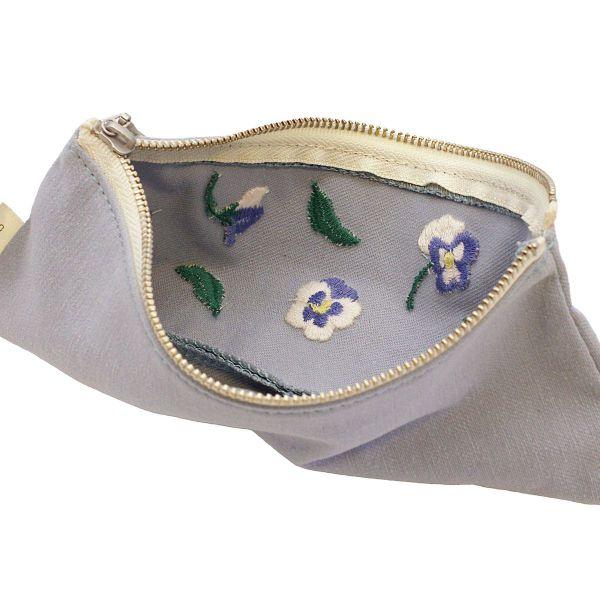 ポジー ペンケース ミント 筆箱 花柄 刺繍 501144 281 : 文具・文房具