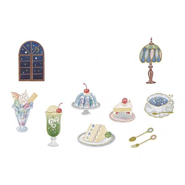 フレークシールアラカル堂 宝石喫茶店 レトロかわいい 金箔入り 53-040