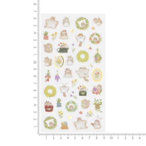 透明シール 大 チル ミニアニマルステッカー モモンガ かわいい 動物