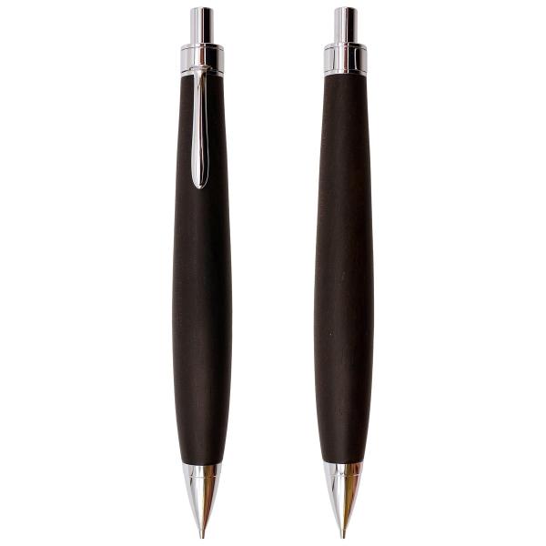 木軸 シャープペンシル 0.5mm 黒柿/クロガキ KIKI-M085 : 文具