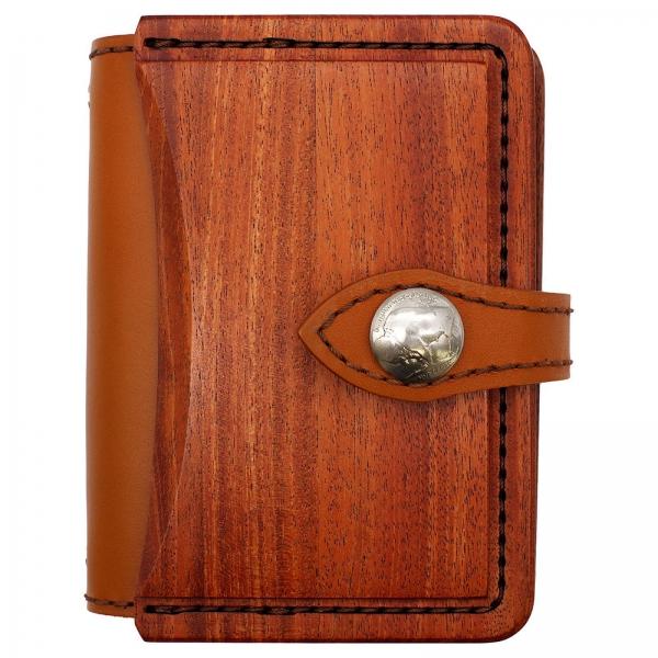 システム手帳 ミニ6サイズ ウッド&レザーC リング径15mm キャメル