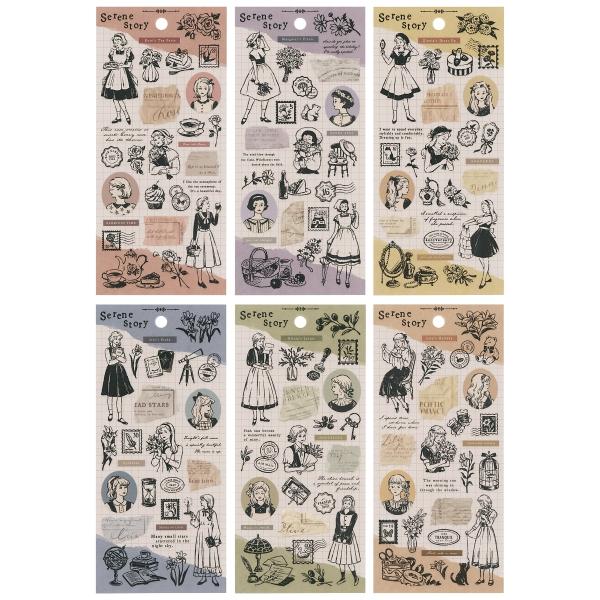 セリーンストーリーステッカー クリアシール アイリスのお勉強 女の子