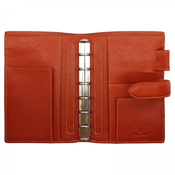 ミニ6穴サイズ ディープ ベルト リング径13mm オレンジ システム手帳